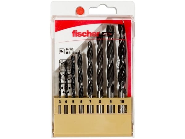Fischer 536609, Drill, 1 cm, Løvtre, Mykt tre, Tre, 1 stykker, 3, 4, 5, 6, 7, 8, 9, 10