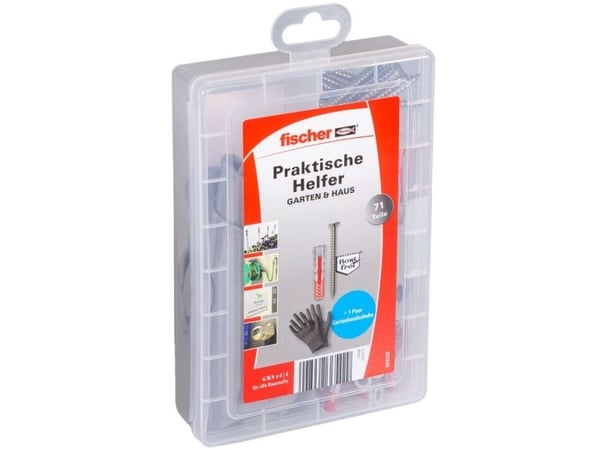Fischer 553339, Skrue- og veggpluggsett, Tre, Rustfritt stål, 40 stykker, Boks