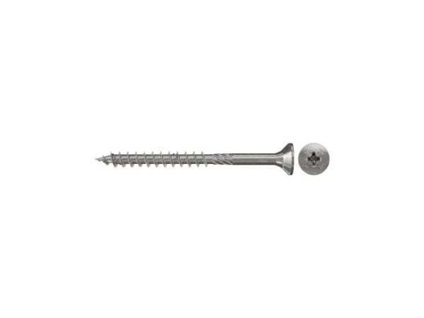 Fischer 657231, Skruv, Metall, Trä, Allmän användning, Delvis gängad, Platt huvud