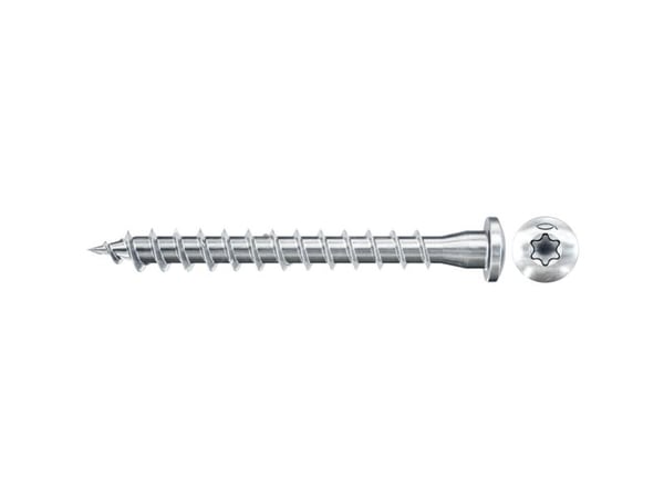 Fischer 652881, Skrue, Forzinket stål, Tre, Rundt hode (skruehode), Sink, Helgjenget