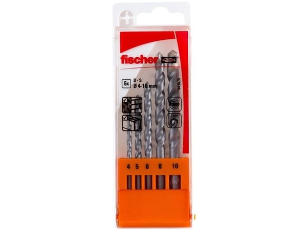 Fischer 543025, Drill, Spiralborekrone, porebetong, Murstein, Murverk, Naturstein, Gipsplater, 130°, Karbid, China
