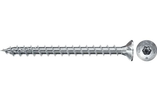 Fischer 670258, Skrue, Forzinket stål, Tre, Sink, Helgjenget, Senket hode