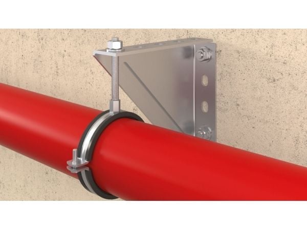 Fischer 554251, Rörklammer, Svart, Stål, 79 - 85 mm, EPDM, Zink stål, 3 kN, M10/M12