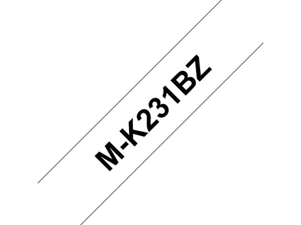 Brother M-K231BZ - Svart på hvitt - Rull (1,2 cm x 8 m) 1 kassett(er) merketape - for P-Touch PT-55, PT-65, PT-75, PT-80, PT-85, PT-90, PT-BB4