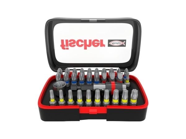 Fischer 559121, 32 stykker, Philips, Pozidriv, Spor/slot, Torx Plus, PH 1, PH 2, PH 3, PZ 1, PZ 2, PZ 3, 4.5,5.5,6 mm, TX10, TX15, TX20, TX25, TX27...