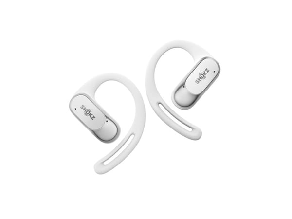 SHOKZ OpenFit Air, weiss, Trådløs, Samtale/Musikk/Sport/Hverdag, 50 - 16000 Hz, Hodesett, Hvit