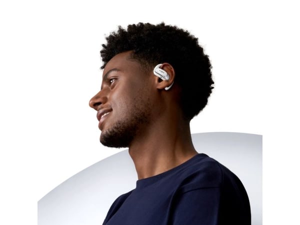 SHOKZ OpenFit Air, weiss, Trådløs, Samtale/Musikk/Sport/Hverdag, 50 - 16000 Hz, Hodesett, Hvit