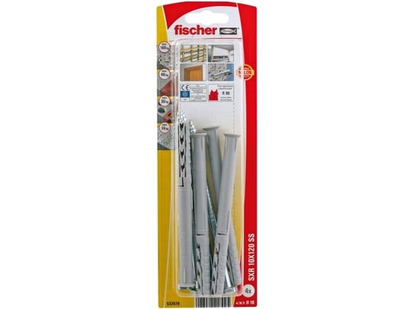 Fischer 532678, Skrue- og veggpluggsett, Murstein, Betong, ETA-07/0121, 120 mm, 1 cm, 13 cm