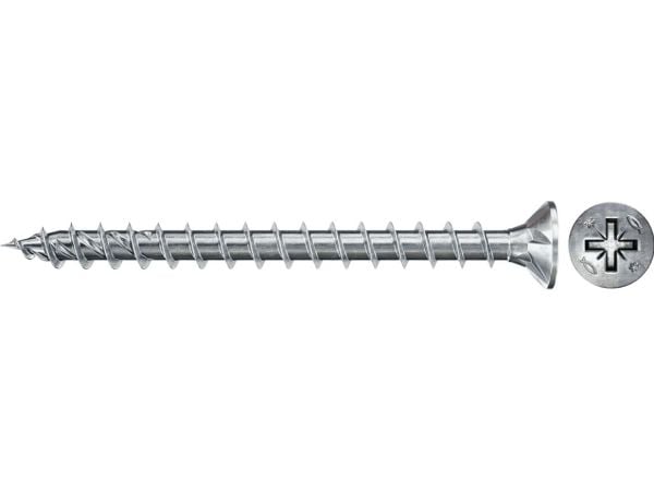 Fischer 670304, Skrue, Forzinket stål, Tre, Sink, Helgjenget, Senket hode