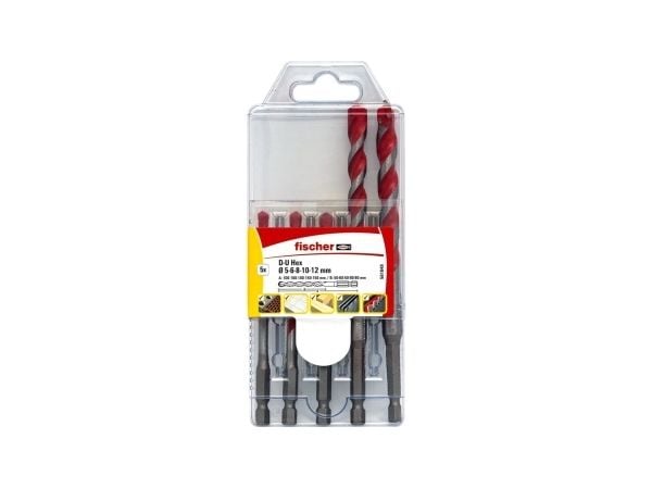 Fischer 561649, Borr, Borrsats, Gjuten aluminium, Tegel, Betong, Kalksten, Plast, Stål, Kakel, Universal, Trä, Karbid, Hexskaft, Kina