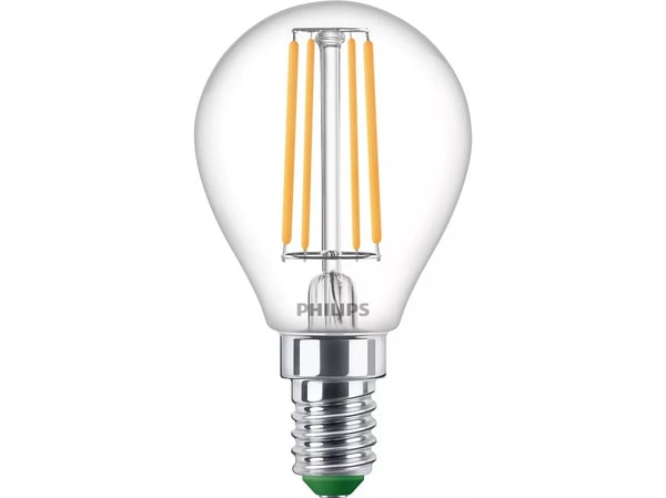Philips LED - LED-filamentlyspære - form: P45 - klar finish - E14 - 2.3 W (ekvivalent 40 W) - klasse A - varmt hvitt lys - 2700 K
