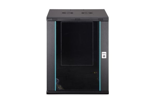 DIGIT Dynamic 19 16U rack 600x600 veggmontert nettverksskap, glassdør, svart, ikke sammenleggbar, 60 kg