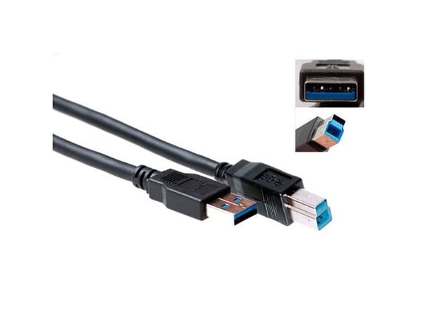 Advanced Cable Technology USB 3.0-kabel 0,5 m USB A hann til USB B hann, svart (SB3016)