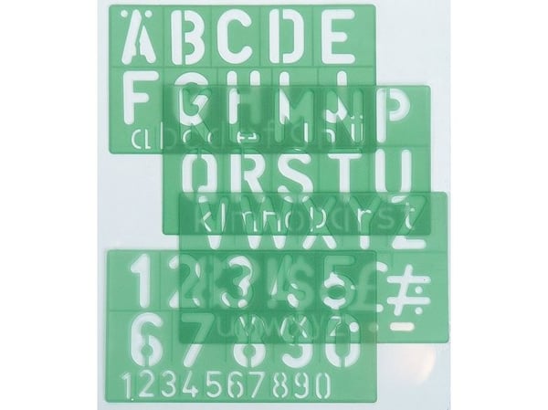 Linex 100411050, Letter, number & symbol stencil, Aikuinen & lapsi, Vihreä, Polypropeeni, 5 cm, 4 kpl