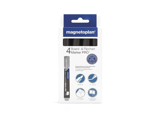 Magnetoplan 1228112, 4 kpl, Musta, Musta, Pyöreä, 1,5 mm, 3 mm