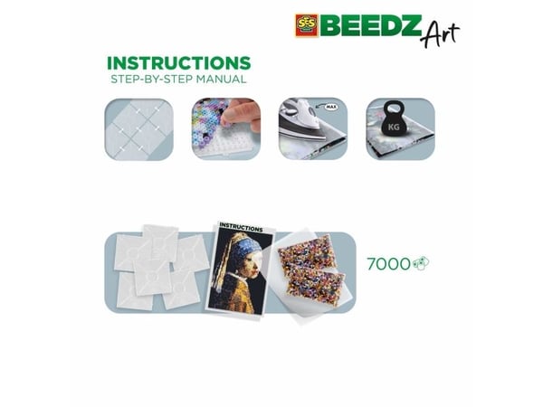 SES Creative Beedz art Vermeer - Girl with a Pearl Earring, 12 år, Gutt/Jente, Art, Flerfarget, 455 mm, 300 mm