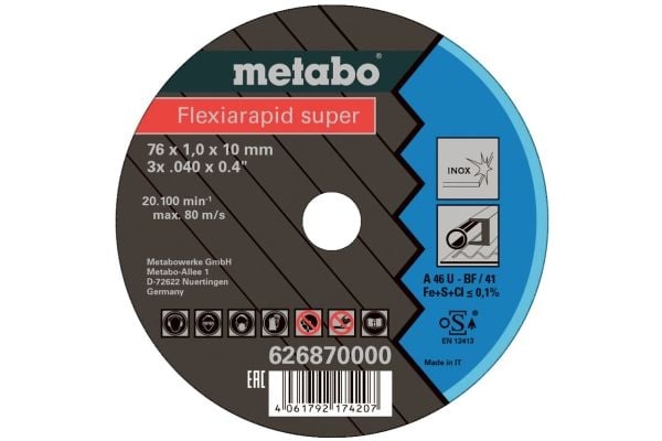 Metabo 626870000, levyleikkuri, Tasainen keskiosa, Ruostumaton teräs, Metabo, 1 cm, 7,6 cm Metabo 626870000, levyleikkuri, Tasainen keskiosa, Ruostumaton teräs, Metabo, 1 cm, 7,6 cm