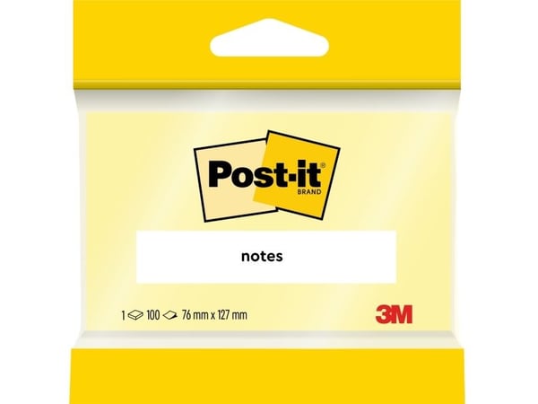 3M Post-It 7100172279 76 mm x 127 mm Gul 100 Blad