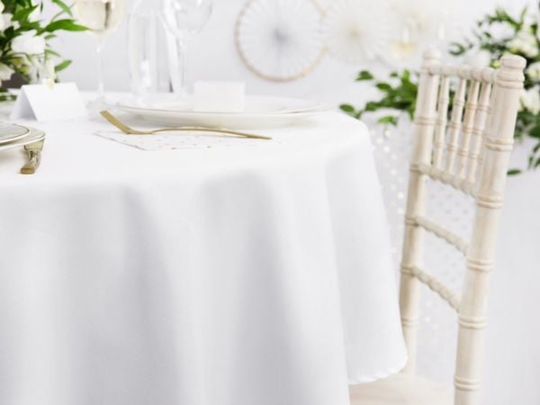 PartyDeco OBRO1-KARTON, Rund, Hvit, Stoff, Bordduk, Innendørs, Bryllup PartyDeco OBRO1-KARTON, Rund, Hvit, Stoff, Bordduk, Innendørs, Bryllup