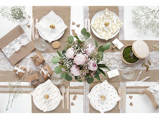 PartyDeco BJ2-KARTON, Rektangulær, Beige, 280 mm, 5 m, 24 stykker
