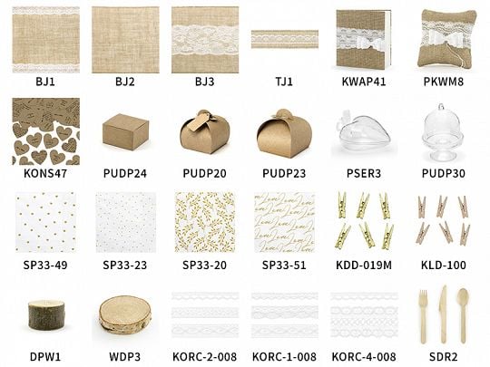 PartyDeco BJ2-KARTON, Rektangulær, Beige, 280 mm, 5 m, 24 stykker