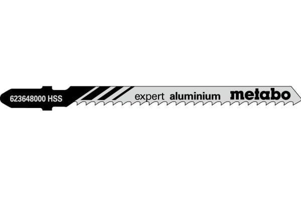 Metabo 623648000, Stikksagblad, Aluminium, Ikke-jernholdig metall, Høy-Hastighets Stål (HHS), Sort, Grå, 7,4 cm, 1 mm