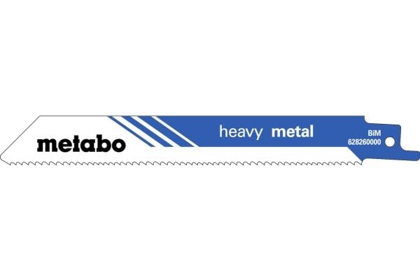 Metabo 628260000, Sabelsagblad, Rør, Profil, Blad metall (tykk), Blad metall (tynn), Bimetall, Blå, Hvit, 15 cm, 1,8 mm