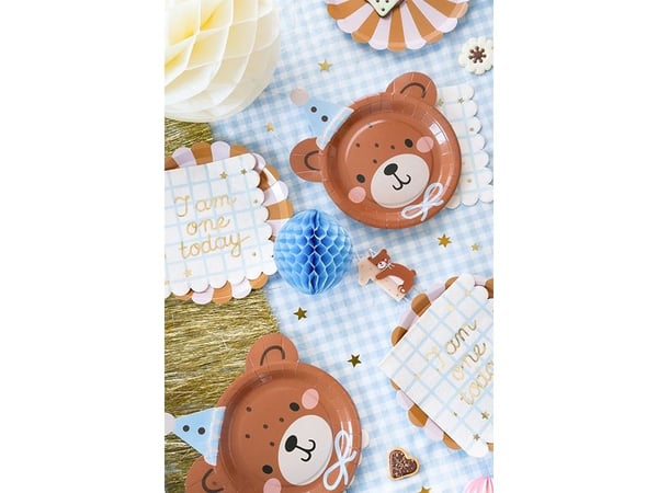 PartyDeco TPP93, Tallrik, Andra, papper, Brun, Bild, 6 styck