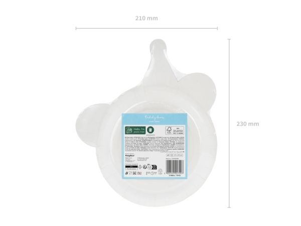 PartyDeco TPP93, Tallrik, Andra, papper, Brun, Bild, 6 styck