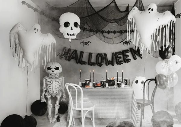 PartyDeco Ghost, Dekorasjon, Folie, Hvit, Bilde, Halloween, Alle kjønn