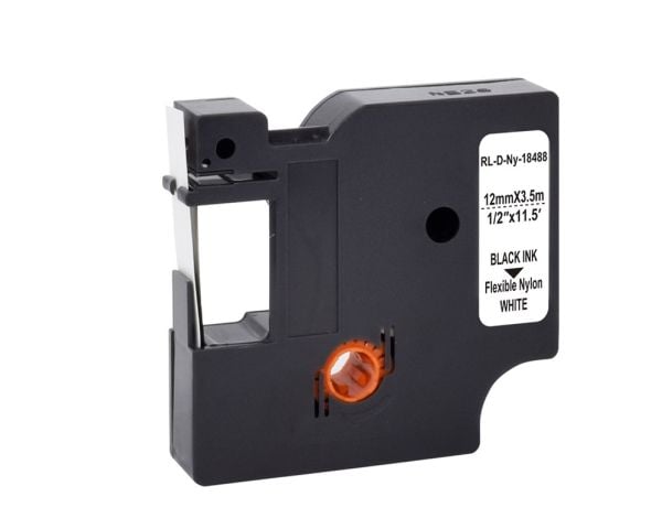 G&G 21699, Svart på hvitt, Kontinuerlig etikett, Svart, Nylon, DYMO, 1,9 cm