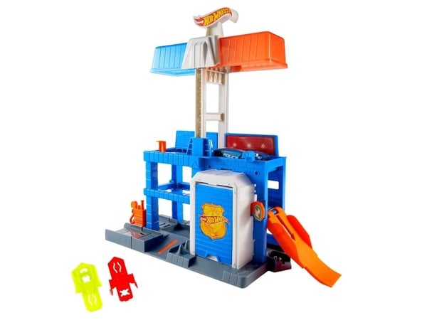 Hot Wheels City Downtown Police Tower, Ajoneuvo ja ratasetti, 3 vuosi/vuosia, Muovi, Monivärinen