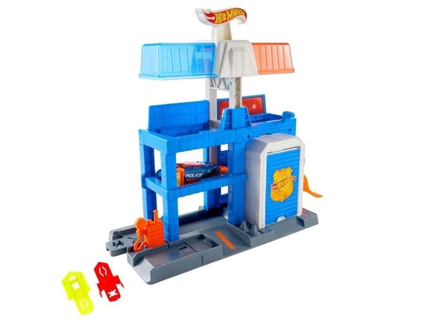 Hot Wheels City Downtown Police Tower, Ajoneuvo ja ratasetti, 3 vuosi/vuosia, Muovi, Monivärinen
