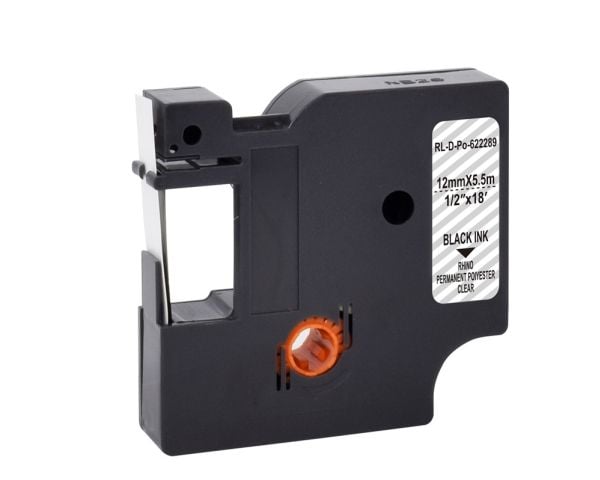 G&G 21704, Musta läpinäkyvällä, Merkintänauha, Musta, Polyesteri, 1,2 cm, 5,5 m