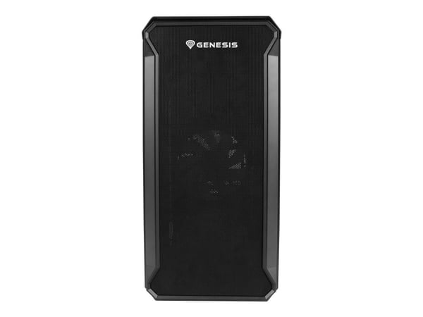 Genesis Irid 503 - Tower - micro ATX - genomskinlig sidopanel (härdat glas) - ingen strömförsörjning (ATX) - svart - USB/ljud