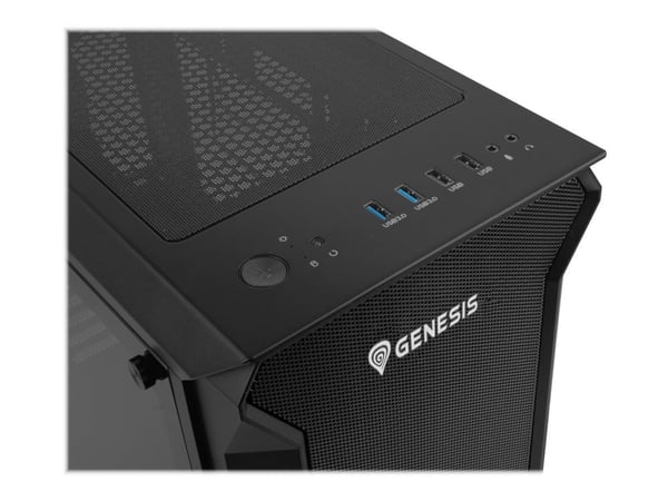 Genesis Irid 505 - Tower - ATX - ingen strömförsörjning (ATX) - svart - USB/ljud