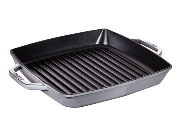 STAUB - Grillpanne - 28 x 28 cm - firkantet - matt svart, grafittgrå