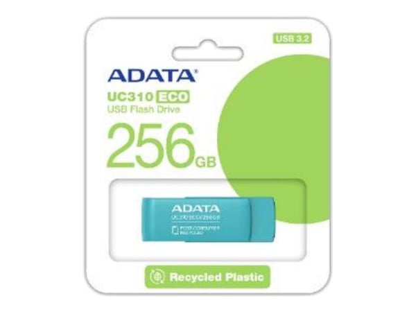 ADATA UC310 ECO - USB-flashstasjon - 256 GB - USB 3.2 Gen 1 - grønn