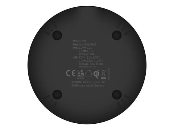 Ansmann WiLine 15R, Innendørs, USB, 9 V, Trådløs lading, Sort