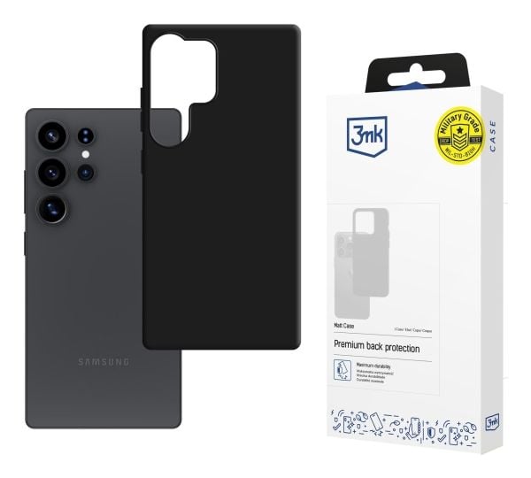 3mk Matt Case - Baksidedeksel for mobiltelefon - termoplast-polyuretan (TPU) - svart - for Samsung Galaxy S25 Ultra