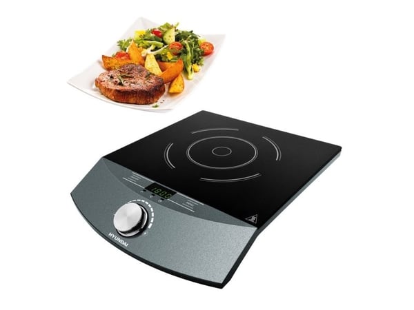 Hyundai IND 133, Svart, Benkeplate, 30 cm, Sonebasert induksjon, Glass-keramikk, 1 zone(s)