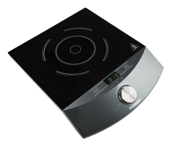 Hyundai IND 133, Svart, Benkeplate, 30 cm, Sonebasert induksjon, Glass-keramikk, 1 zone(s)