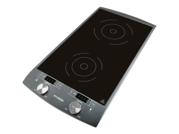 Hyundai IND 233, Svart, Benkeplate, 31 cm, Sonebasert induksjon, Glass-keramikk, 2 zone(s)