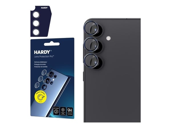 3MK HARDY Lens Protection Pro, Samsung, Galaxy S25, Ripebestandig, Knusesikker, Fallbestandig, Fallsikker, Gjennomsiktig, Svart, 3 stykker