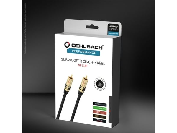 OEHLBACH NF Sub, RCA, Hankjønn, RCA, Hankjønn, 8 m, Svart