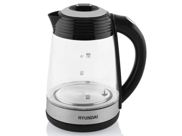 Hyundai VK780, 1,7 l, 2200 W, Svart, Agave, Gjennomsiktig, Glass, Justerbar termostat, Vannivåindikator
