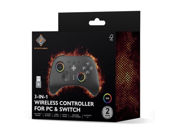 DELTACO GAMING GAM-184 - Håndkonsoll - trådløs - 2.4 GHz/Bluetooth - for Android, PC, Nintendo Switch, iOS, Tesla