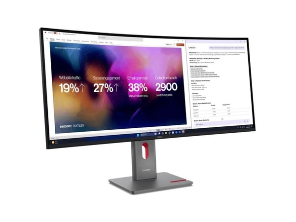 Lenovo ThinkVision P40WD-40 - LED-skärm - böjd - 40" (39.7" visbar) - 5120 x 2160 5K @ 120 Hz - IPS - 400 cd/m² - 2000:1 - HDR10 - 4 ms - Thunderbo...