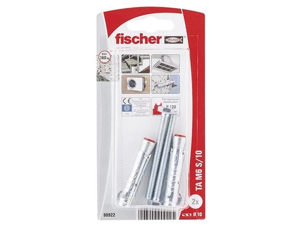 Fischer 90922, Paisunta-ankkuri, betoni, metalli, harmaa, M6, CE