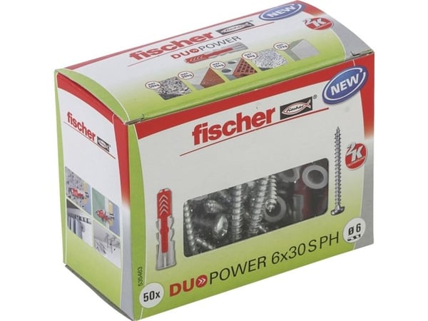 Fischer DUOPOWER 6x30 S PH LD 2-komponenttinen raakatulppa 30 mm 6 mm 535463 50 kpl